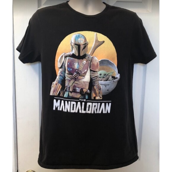 Star Wars The Mandalorian Graphic Men's Unisex Black T-Shirt Medium Sci-Fi Fan - Picture 2 of 7